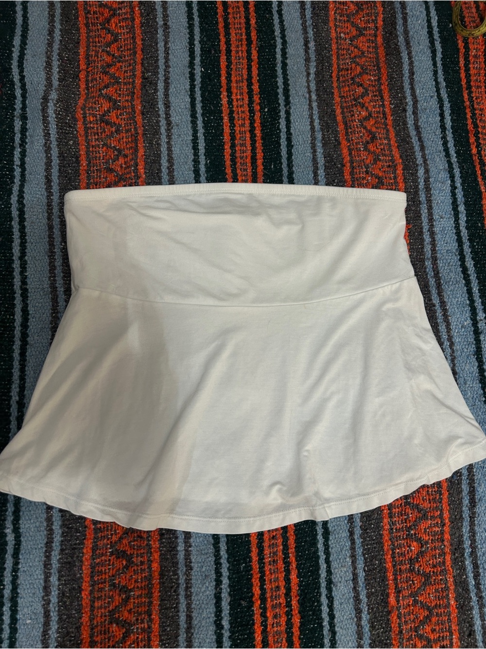 Brandy Melville White Flared Cotton Blend tube top